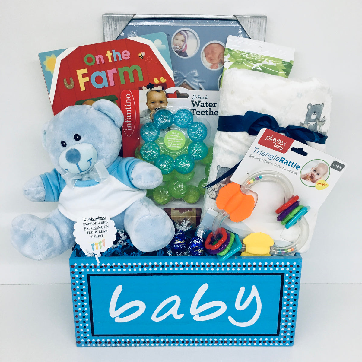 Baby Memories Embroidered Boy Gift Basket
